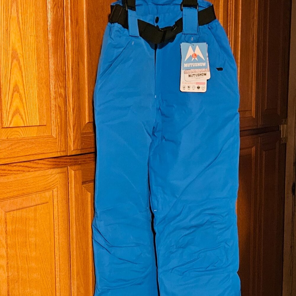 MUTUSNOW Women’s  Blue Ski Snowboard Waterproof Insulated Bib Pants